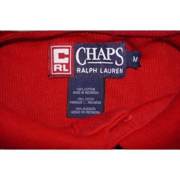 Vintage Chaps Ralph Lauren Polo Shirt Men's Medium Red Crest Logo Classic Fit - Picture 3 of 5